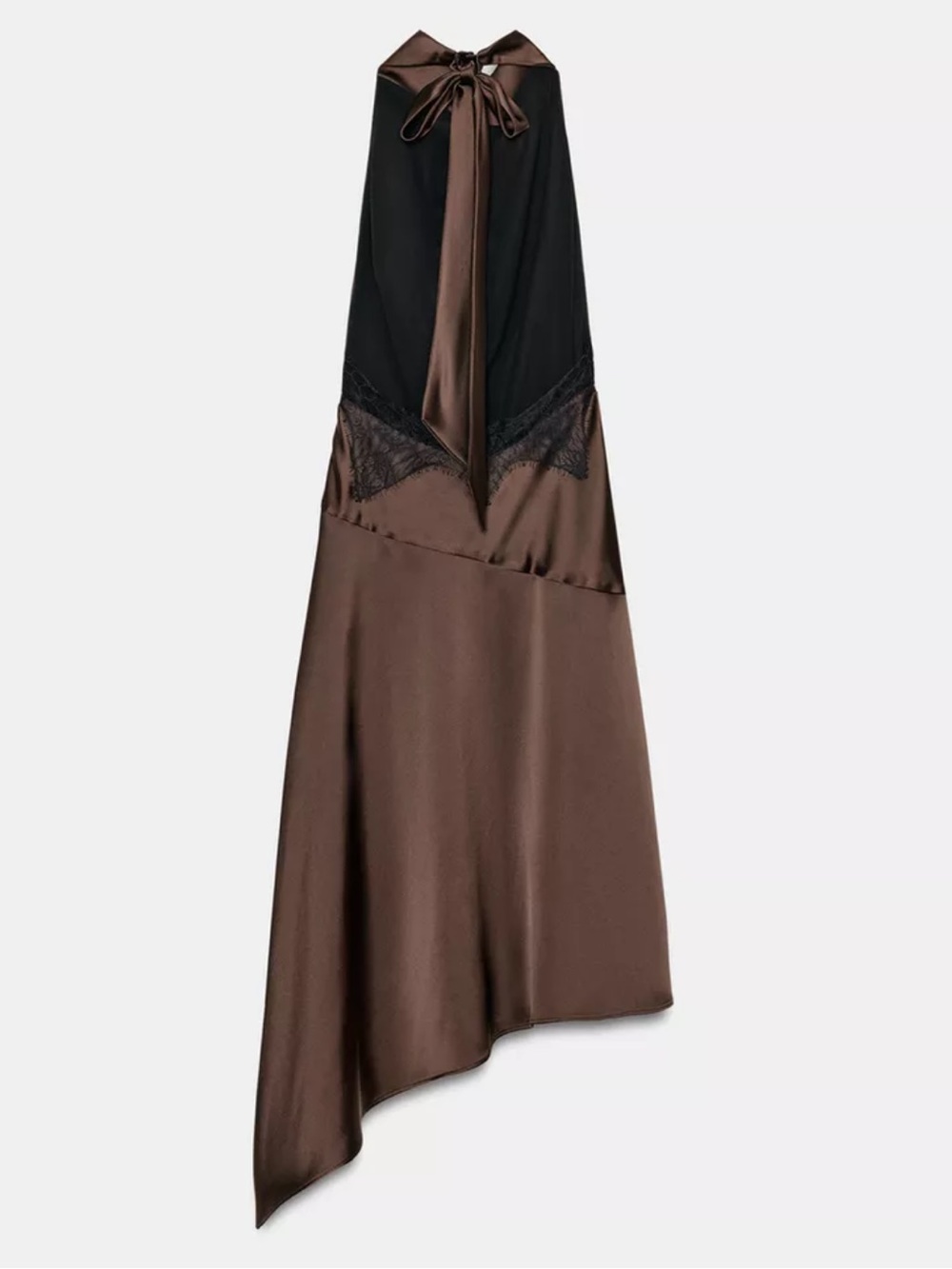 Zara Asymmetrical backless Satin Dress - Picture 2 of 6
